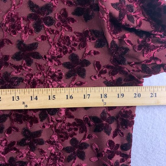 VTG Womens Burnout Velvet Floral Top Sz L Whimsigoth Dark Romantic Y2K Metallic - Picture 4 of 10